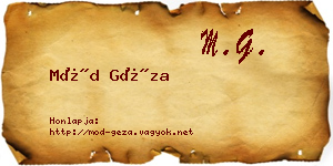 Mód Géza névjegykártya