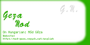 geza mod business card