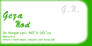 geza mod business card